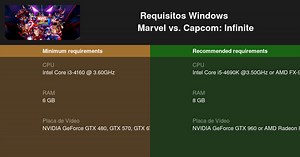 Marvel vs. Capcom: Infinite Requisitos Mínimos e Recomendados 2026 - Teste seu PC 🎮
