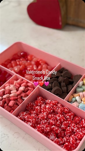 Lauren on Instagram: "Valentine's Candy Snack Box! Snack Box is from @fivebelow 😊 #valentinescandy #snackbox #valentinesday❤️ #asmr #candylovers @nerdscandy @jollyrancher @starburst @reeses snack box restock, candy restock"