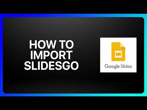 How To Import Slidesgo To Google Slides Tutorial