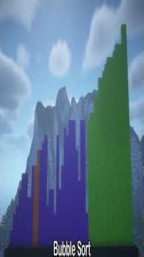 Bubble Sorting Alogirthm Visualized in Minecraft