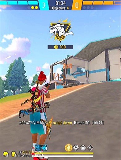 1 vs 4 crazy man warrior 🥶 #freefire #shorts #crazy