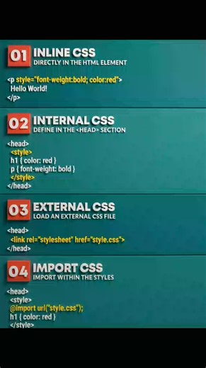Premi Coding on Instagram: "Ways add CSS to html 2025-2026. How to add CSS in html. add CSS in html file. Add CSS in html Example. #coding #webdevelopment✨ #fblifestyle"