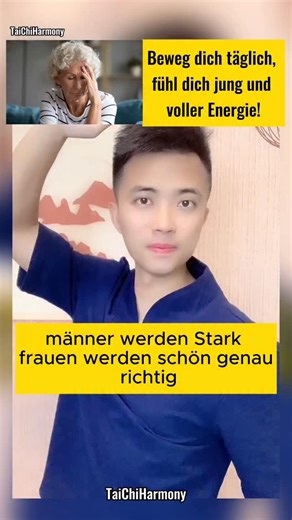 TaiChi Harmony on Instagram: ""💪✨ Nur wenige einfache Übungen können dich stark und jung halten. Bewegung bringt Energie und vertreibt das Gefühl des Alterns. 🌿🧘‍♀️ Spüre die Kraft, die in dir steckt, und bleib vital. Täglich ein paar Minuten genügen für ein frisches, aktives Leben. Pflege dich selbst und genieße neue Jugend und Stärke. #Verjüngung #Vitalität #Energie #Gesundheit #JungBleiben #TäglicheÜbung #FitnessImAlter #Stärke #Wohlbefinden #AktivesLeben""