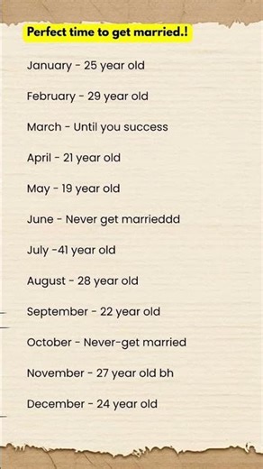 Perfect Age to Get Married by Month 😱💍 | Shocking Truth Revealed!