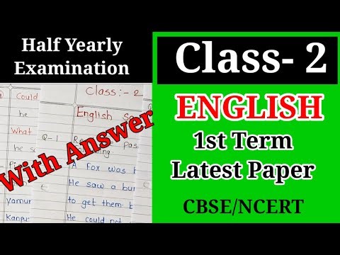 CLASS-2 ENGLISH 1st Term Exam Sample Paper | Class-2 Exam Preparation