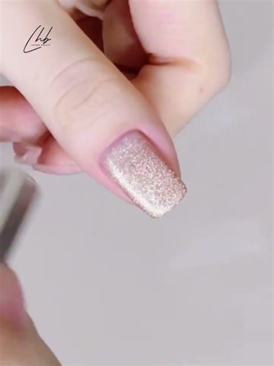 Blush Gold Glitter Gradient Nail Tutorial | Feminine Design