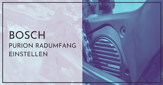 Bosch Purion Radumfang einstellen