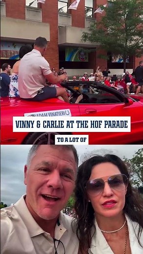 HOF parade ride along !!! #adamvinatieri #indianapoliscolts #profootballhalloffame