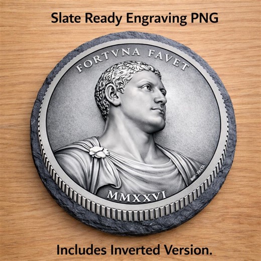 Roman Caesar Coin Slate Engraving PNG Latin Emperor Laser File Coaster Design Digital Download - Etsy