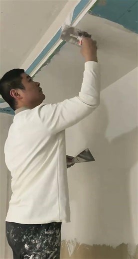 The base for wall leveling is completely dry. It s time to apply the first coat of put