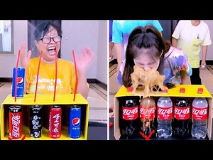 Coke Snorting Challenge, So Exciting, Who Can Stop The Coke? # Funnyfamily# Partygames