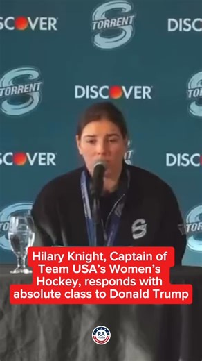 Hilary Knight, Captain of Team USA’s Women’s Hockey, responds with absolute class to Donald Trump Follow @reallyamericanmedia for more | Really American