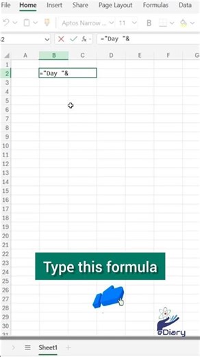 Sequence Serial with Text in Excel | SEQUENCE Function #excel #exceltricks #ediary