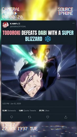 TODOROKI DEFEATS DABI WITH A SUPER BLIZZARD ❄️ | #anime #animeedit #myheroacademia
