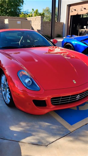 gorgeous ferrari 599 in red at cars and coffee