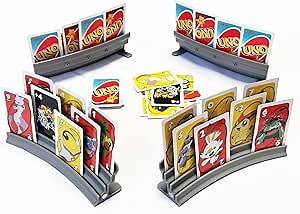 Extendable Plastic Playing Card Holder Set of 4 (Grey), Card Holders for Card Games