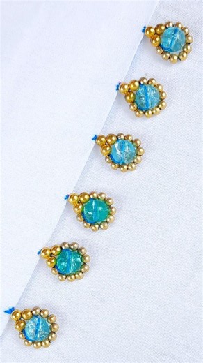 Easy golden & Sky pearl border lace hand embroidery tutorial!