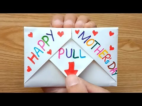DIY - SURPRISE MESSAGE CARD FOR MOTHER'S DAY | Pull Tab Origami Envelope Card | Mother's Day Crafts