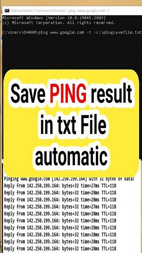 Save ping report in text file #pingcommand