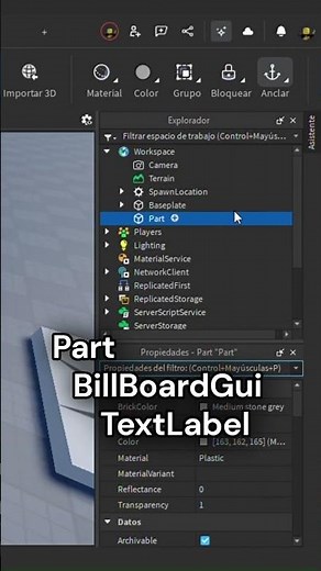 Tutorial de texto flotante en Roblox Studio