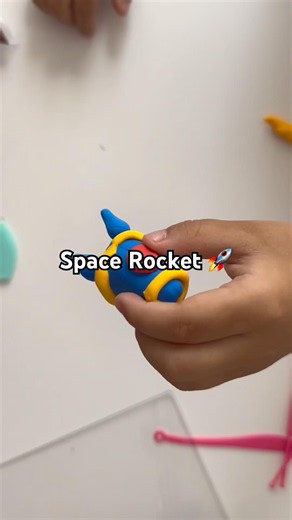 Miniature Space Rocket | Air Dry Clay Craft Idea 🚀✨