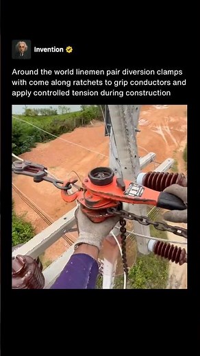 How Linemen Precisely Tension Power Lines By Hand ⚡️ #shorts