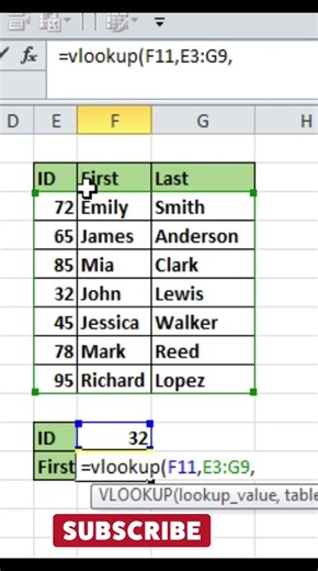 vlookup function in excel #excel #spreadsheetmagic #excelformula #exceltricks #words