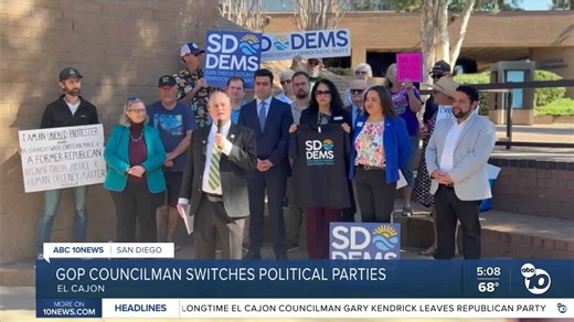 El Cajon councilman switches from Republican to Democrat