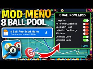 🔴 8 Ball Pool MOD Menu - Long Lines, MegaPower, and Unlimited Money 🎱 8 Ball Pool Hack MOD APK 2026
