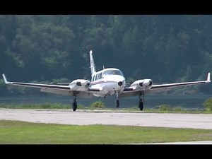 Piper PA-31-350 Chieftain approach and landing.