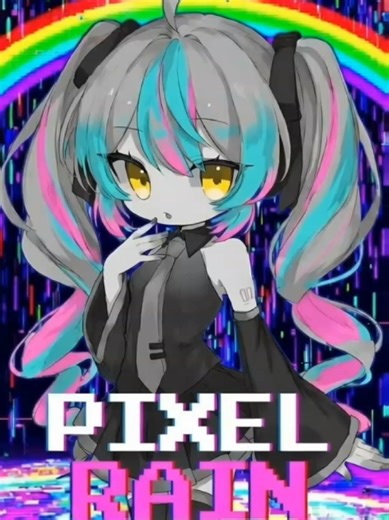 pixel rain by ghost bride #vocaloid #ghostbridescarlett #glitchpop #animegirl