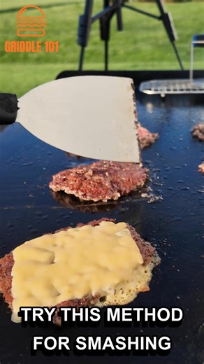 try this tip if you don't have parchment paper when making smash burgers. | Johnny Brunet's Griddle 101