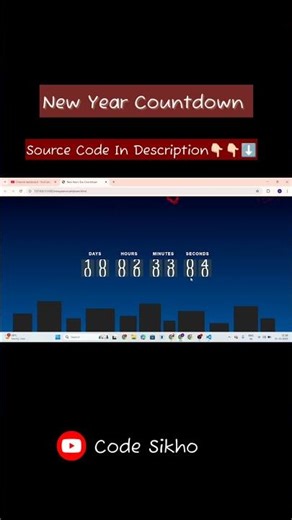 New Year’s Eve Countdown Timer Using HTML, CSS & JavaScript | Animated Celebration UI