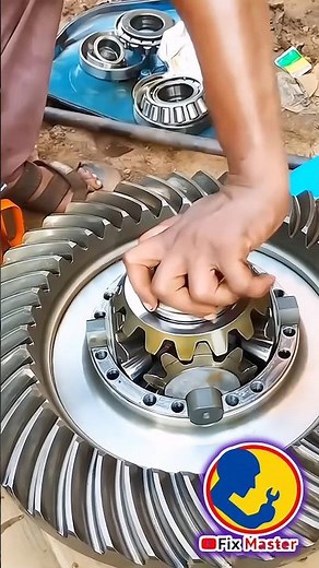 Massive Differential Crown Wheel | Perfect Bearing Setup & Final Drive Assembly Process ⚙️ #Shorts