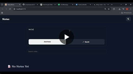 React Sticky Notes App with Real-Time Editing and Dark Mode | Rayan Yaqoob posted on the topic | LinkedIn