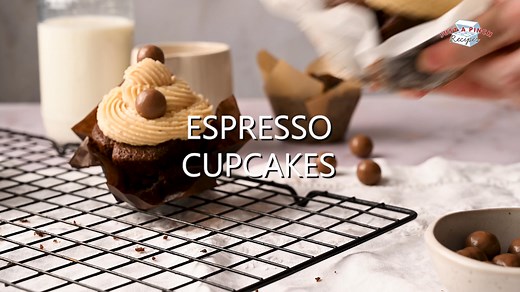 Espresso cupcakes with espresso buttercream frosting