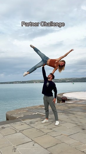Christina Antoniades on Instagram: "Partner Challenge ⭐️ be a star! Grab a partner and give this a try! - - #dualityduo #acro #dancelift #acrodance #acrobalance #flip #partneracro #partneracrobatics #acrolove #splits #circus #circusinspiration #circusaroundtheworld #acrobatics #partnerdance #acroyoga #workout #partnerworkout"