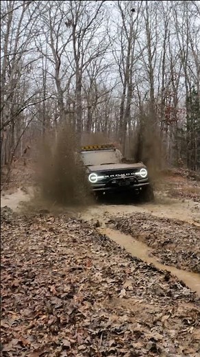 Ford Bronco stuck in deep mud hole 😆 in the Land Between the Lakes or is it 😳#4x4 #offroad