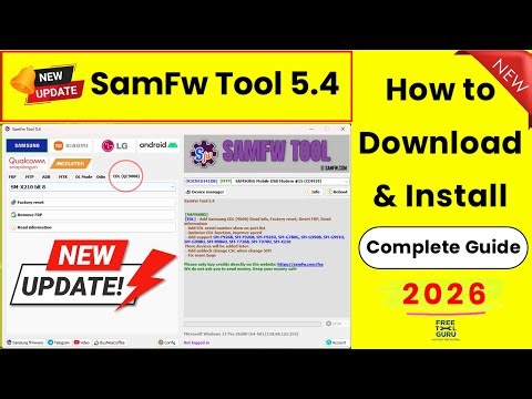 SamFw Tool 5.4 New Update | How to Download and Install SamFw FRP Tool | Samsung FRP Free Tool :2026