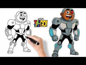 How to Draw Cyborg in 3D | Teen Titans Go! | Step-by-Step Drawing Tutorial