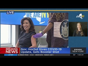 Gov. Hochul gives COVID update, gets booster shot