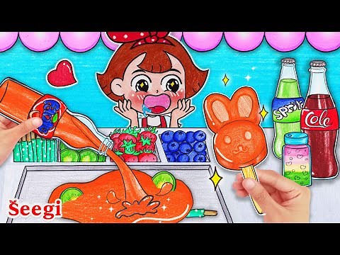 [🍨Paper DIY] Fruit Soda Ice Cream Truck - Learn to make ice cream 🚚| Seegi Stop Motion Paper - ASMR