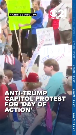 Hundreds gathered for the 'Day of Action' rally at the PA State Capitol. The protest was part of a nationwide movement where demonstrators took action against President Trump's policies and administration. GALLERY: https://bit.ly/3YFqJWJ #protest #dayofaction #rally #dayofaction2025 #trump #trumpprotest #politics #politicalnews #pa #harrisburg #pennslvania | Local 21 CBS News, WHP Harrisburg