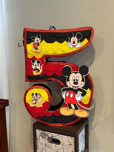Mickey Mouse Number Pinata – Handmade Birthday Party Decor - Etsy