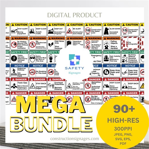 Safety Signages Bundle, Printable Safety Signage, Warning Sign Safety, Cricut Safety Sign, Safety Poster Digital, Health and Safety - Etsy Australia