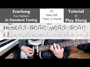 Everlong in Standard Tuning #1. Main Riff. Guitar Lesson. Foo Fighters Tutorial