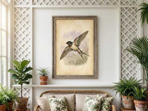 Vintage Barn Swallow Flight Print, Rustic Bird Illustration (digital Download) - Etsy