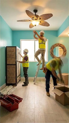 Stunning Tropical Bedroom Makeover 🌴 Tiffany Blue Walls Transformation ✨