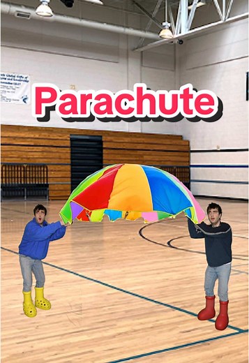 Rainbow Parachute Fun in Gym Class