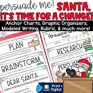 Persuasive Letters to Santa December Writing Prompt Christmas Writing Activities